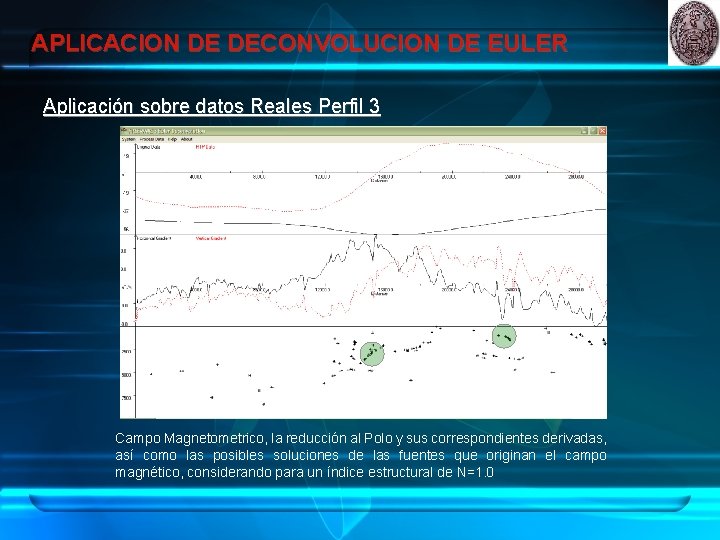 APLICACION DE DECONVOLUCION DE EULER Aplicación sobre datos Reales Perfil 3 Campo Magnetometrico, la