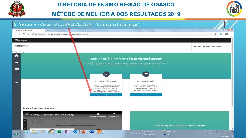 DIRETORIA DE ENSINO REGIÃO DE OSASCO MÉTODO DE MELHORIA DOS RESULTADOS 2019 2 -
