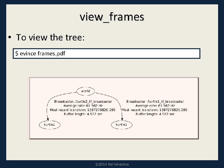 view_frames • To view the tree: $ evince frames. pdf (C)2014 Roi Yehoshua 