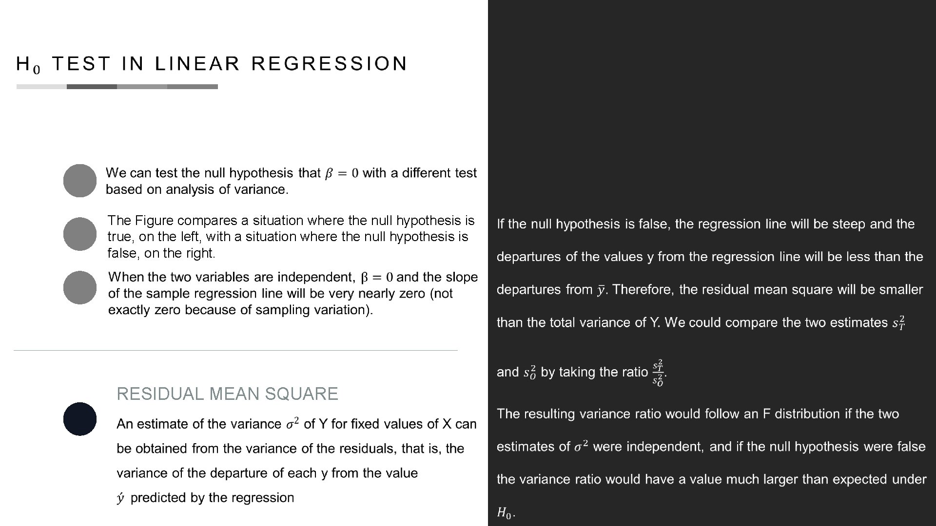  The Figure compares a situation where the null hypothesis is true, on the