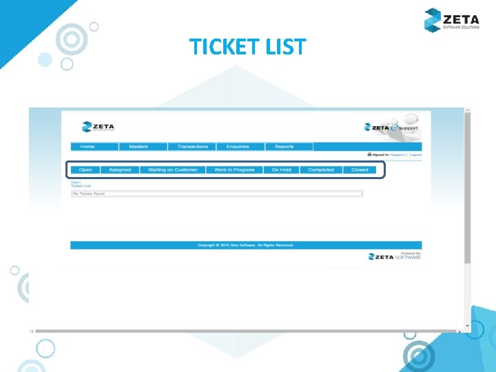 TICKET LIST 