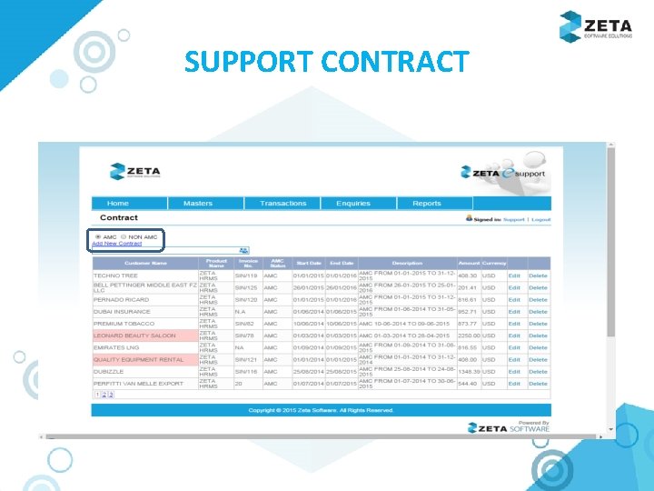 SUPPORT CONTRACT 
