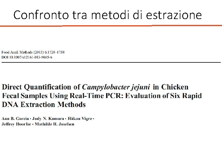 Confronto tra metodi di estrazione 