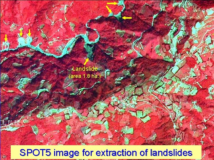 Landslide (area 1. 8 ha. ) SPOT 5 image for extraction of landslides 11