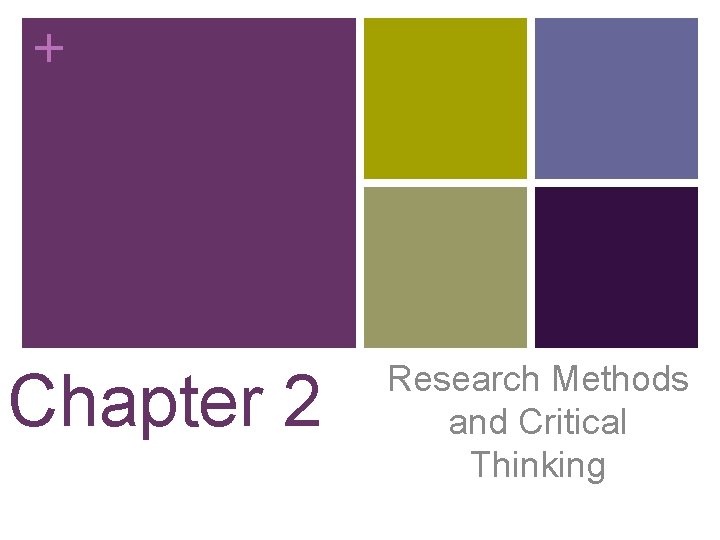 + Chapter 2 Research Methods and Critical Thinking 