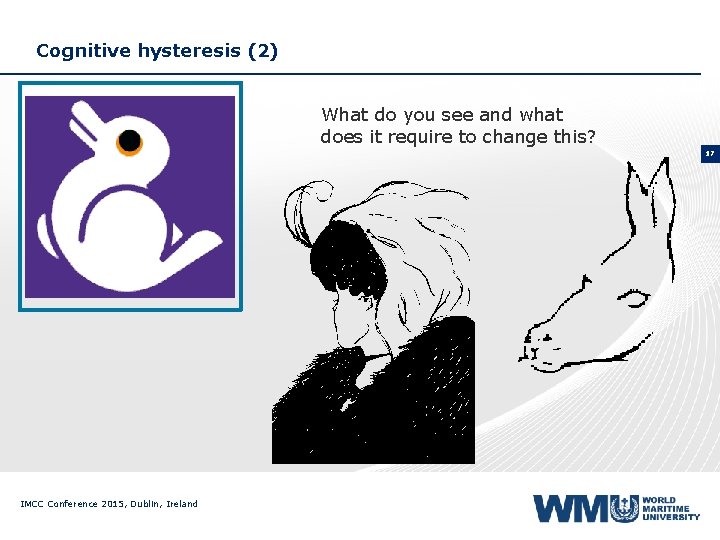 Cognitive hysteresis (2) What do you see and what does it require to change