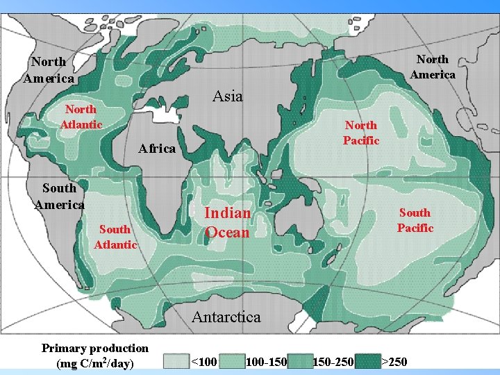 North America Asia North Atlantic North Pacific Africa South America South Atlantic Indian Ocean