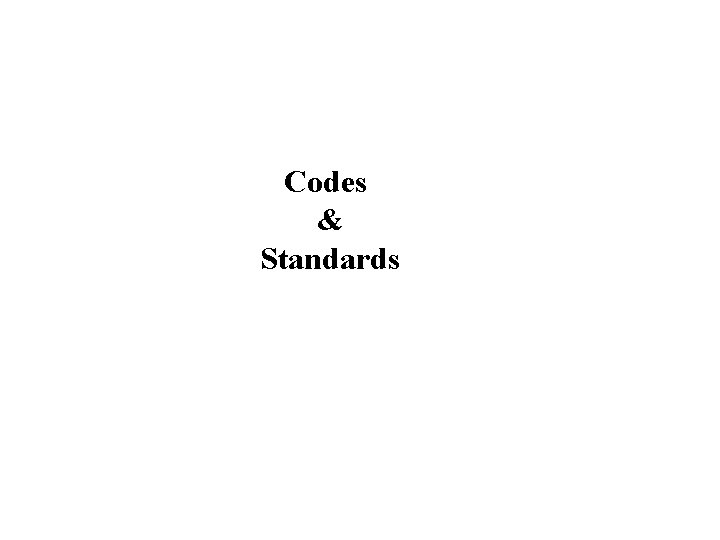 Codes & Standards 