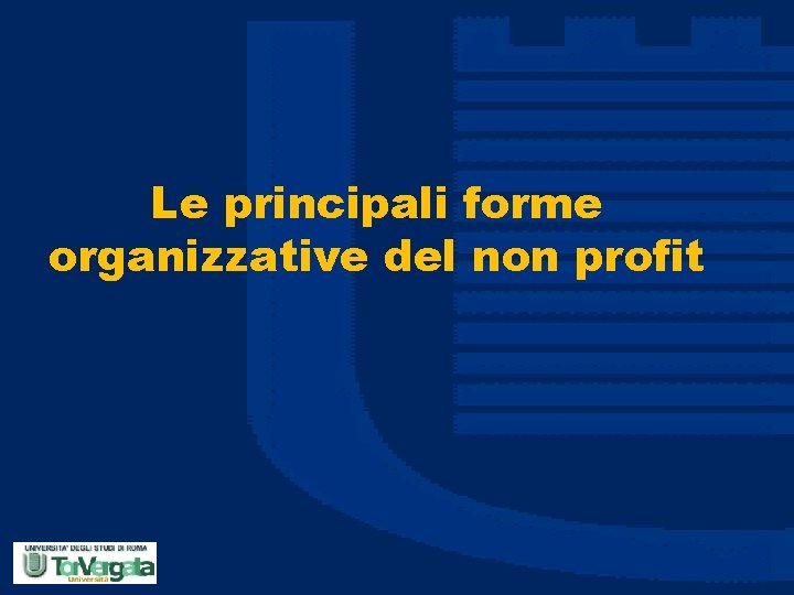 Le principali forme organizzative del non profit 