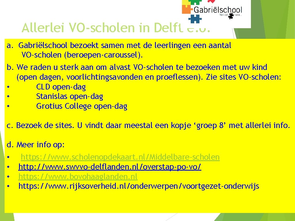 Allerlei VO-scholen in Delft e. o. a. Gabriëlschool bezoekt samen met de leerlingen een