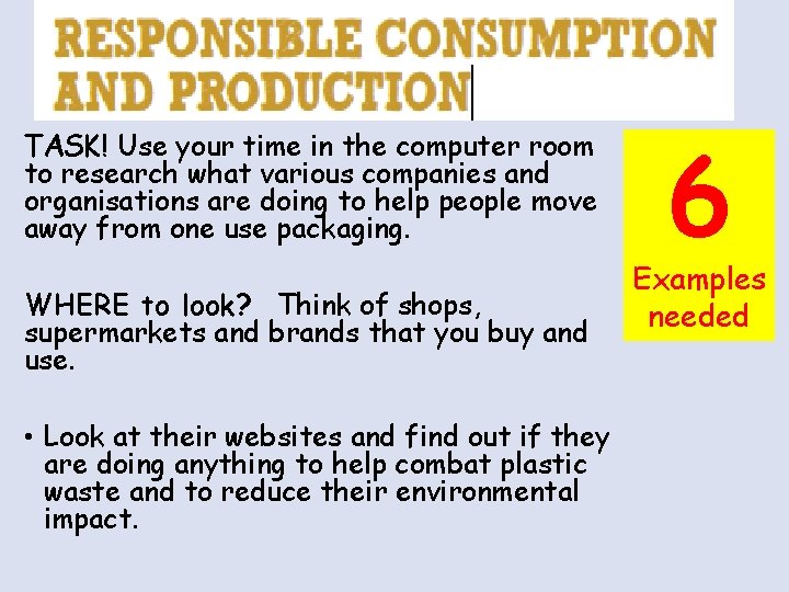TASK! Use your time in the computer room to research what various companies and TASK! Use your time in the computer room to research what various companies and