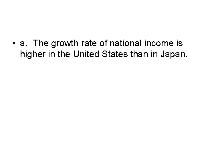  • a. The growth rate of national income is higher in the United