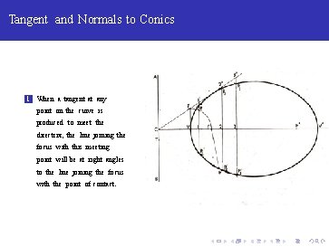 Tangent and Normals to Conics 1 When a tangent at any point on the