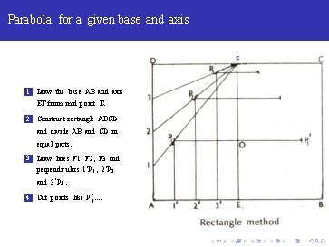 Parabola for a given base and axis 1 Draw the base AB and axis