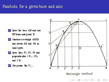 Parabola for a given base and axis 1 Draw the base AB and axis