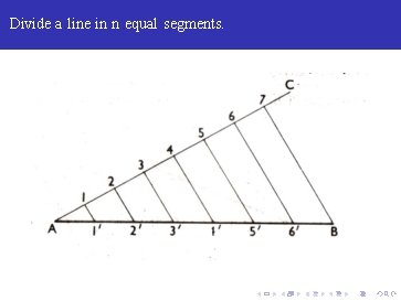 Divide a line in n equal segments. 