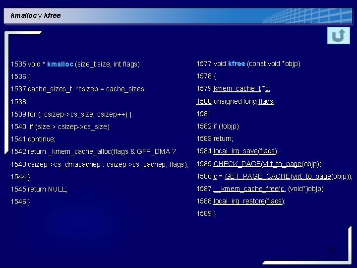 kmalloc y kfree 1535 void * kmalloc (size_t size, int flags) 1577 void kfree kmalloc y kfree 1535 void * kmalloc (size_t size, int flags) 1577 void kfree