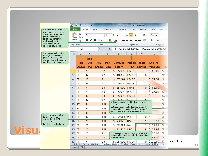 Visual Overview New Perspectives on Microsoft Excel 2010 18 