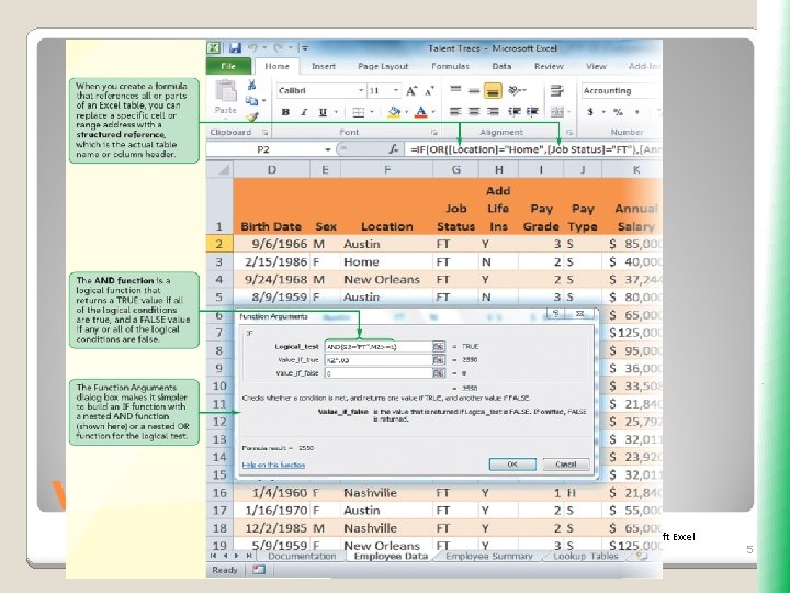 Visual Overview New Perspectives on Microsoft Excel 2010 5 