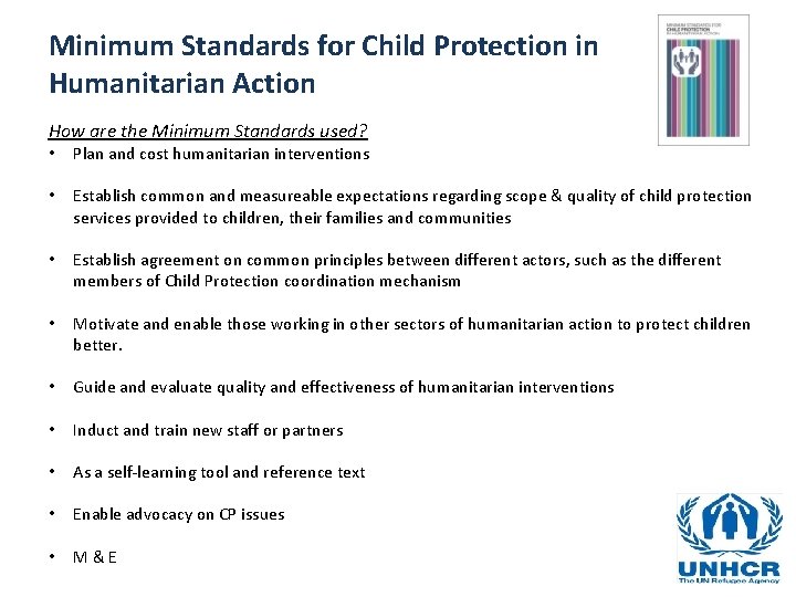 Minimum Standards for Child Protection and the UNHCR