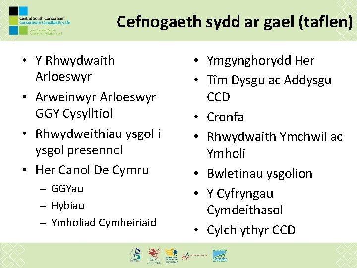 Cefnogaeth sydd ar gael (taflen) • Y Rhwydwaith Arloeswyr • Arweinwyr Arloeswyr GGY Cysylltiol