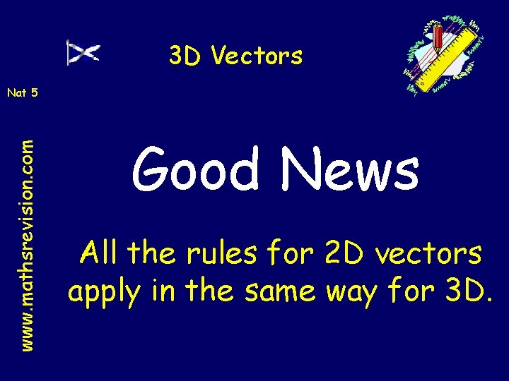 3 D Vectors www. mathsrevision. com Nat 5 Good News All the rules for