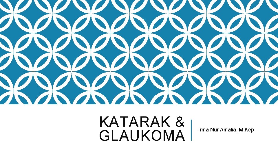 KATARAK & GLAUKOMA Irma Nur Amalia, M. Kep 