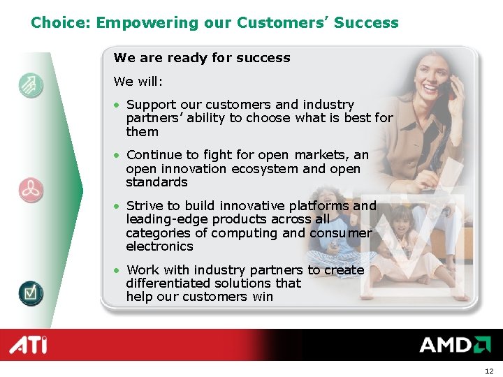 Choice: Empowering our Customers’ Success We are ready for success We will: • Support