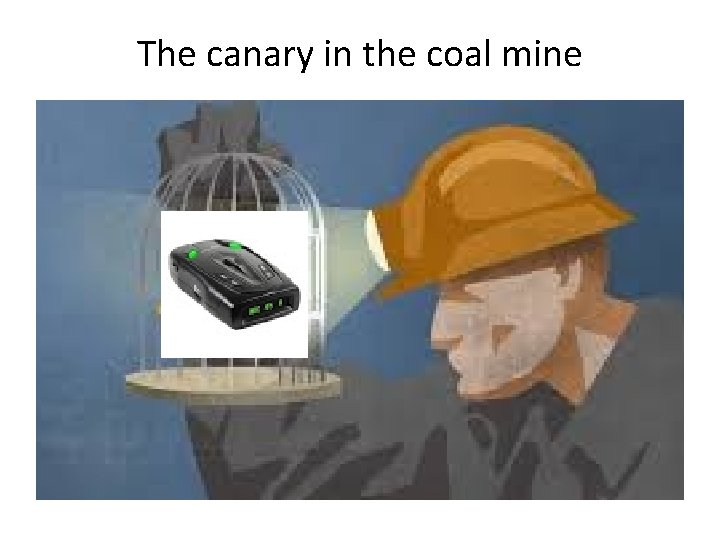 The canary in the coal mine 