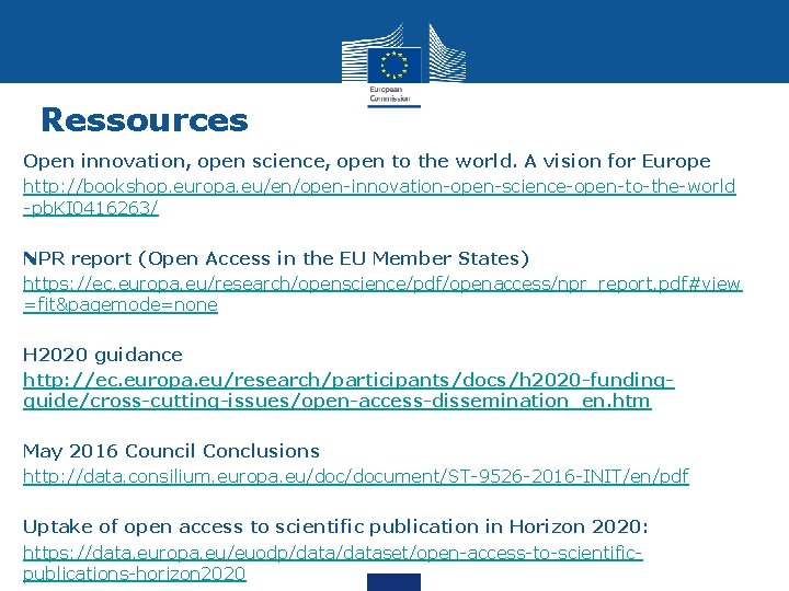 Ressources Open innovation, open science, open to the world. A vision for Europe http: