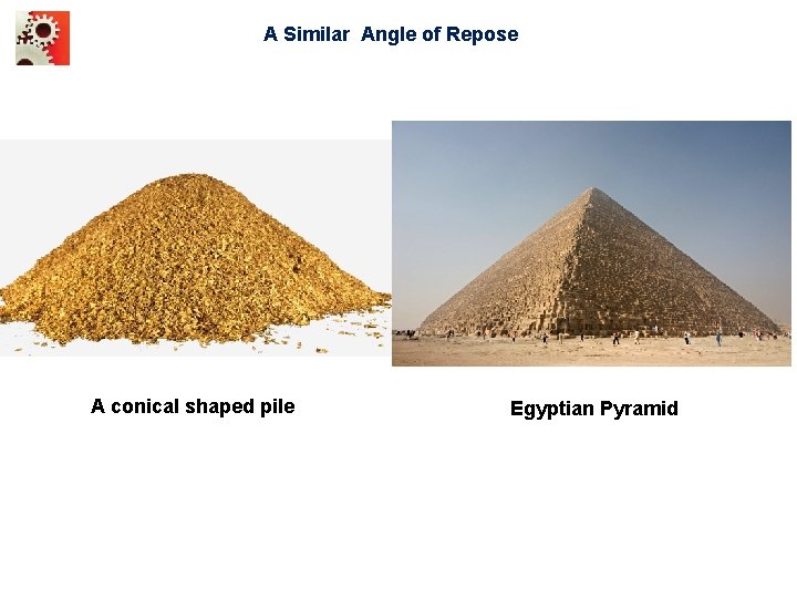A Similar Angle of Repose A conical shaped pile Egyptian Pyramid 