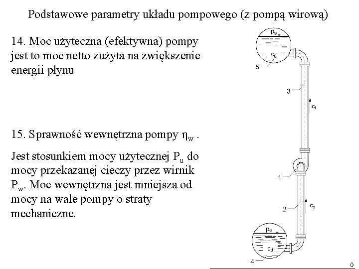 Podstawowe parametry układu pompowego (z pompą wirową) 14. Moc użyteczna (efektywna) pompy jest to Podstawowe parametry układu pompowego (z pompą wirową) 14. Moc użyteczna (efektywna) pompy jest to