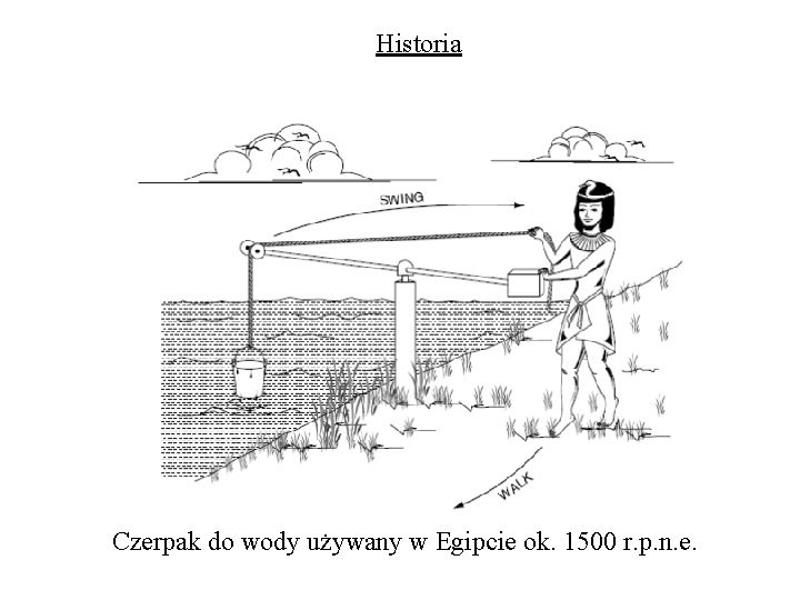 Historia Czerpak do wody używany w Egipcie ok. 1500 r. p. n. e. Historia Czerpak do wody używany w Egipcie ok. 1500 r. p. n. e.