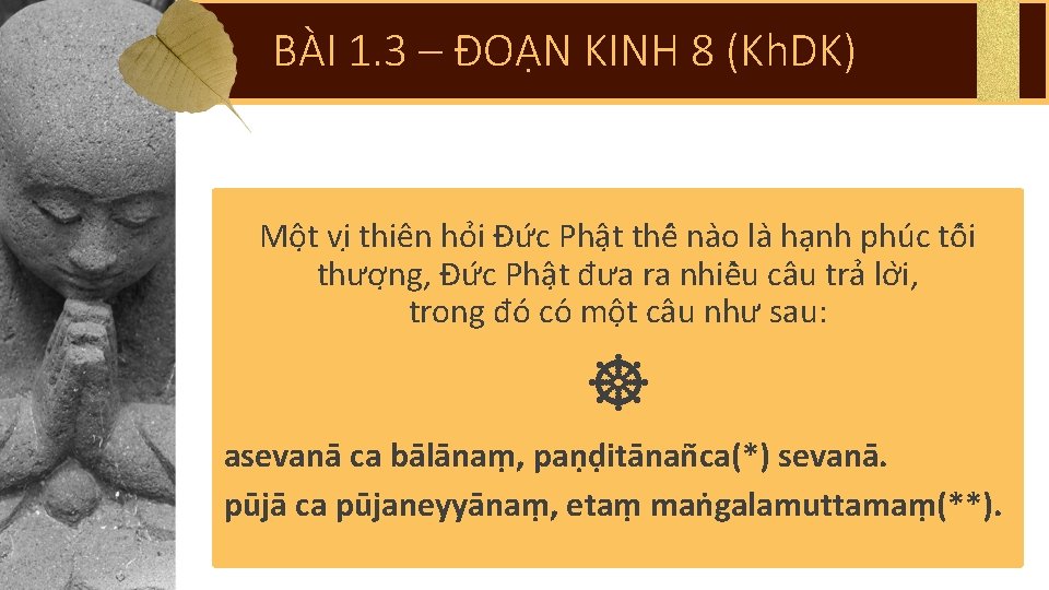 BÀI 1. 3 – ĐOẠN KINH 8 (Kh. DK) Mô t vi thiên ho