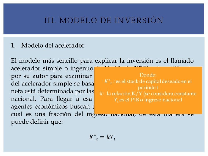 III. MODELO DE INVERSIÓN 