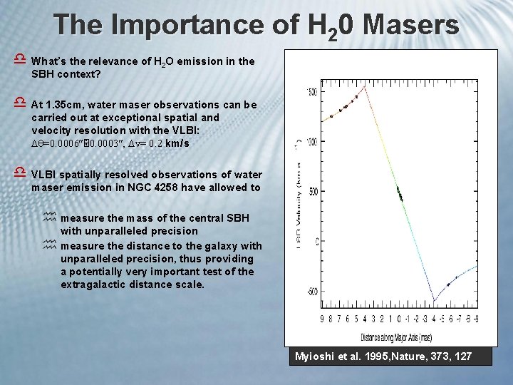 The Importance of H 20 Masers d What’s the relevance of H 2 O