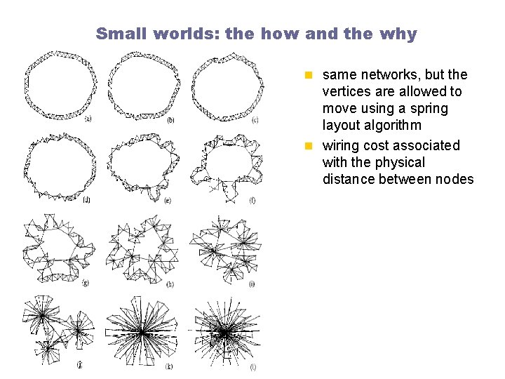 Small worlds: the how and the why n same networks, but the vertices are