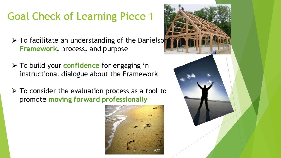 Goal Check of Learning Piece 1 Ø To facilitate an understanding of the Danielson