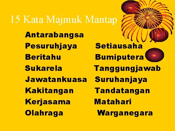 15 Kata Majmuk Mantap Antarabangsa Pesuruhjaya Beritahu Sukarela Jawatankuasa Kakitangan Kerjasama Olahraga Setiausaha Bumiputera