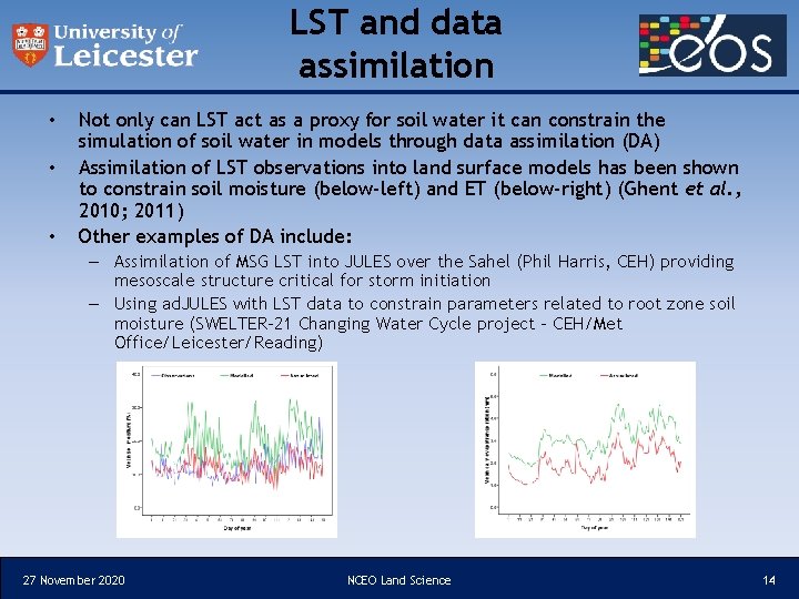 LST and data assimilation • • • Not only can LST act as a