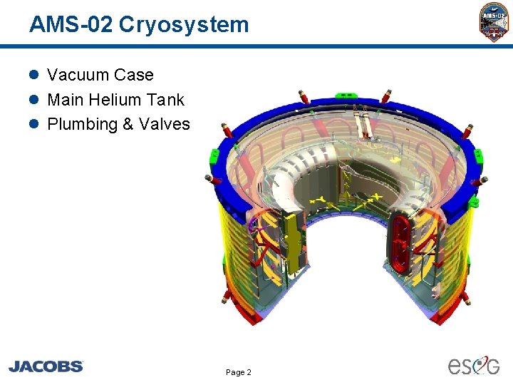 AMS-02 Cryosystem l Vacuum Case l Main Helium Tank l Plumbing & Valves Page