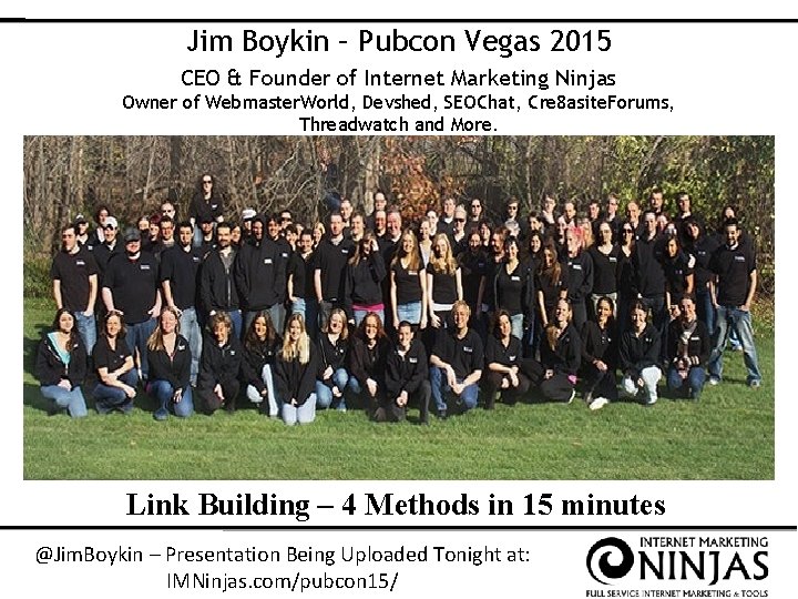 Jim Boykin – Pubcon Vegas 2015 CEO & Founder of Internet Marketing Ninjas Owner