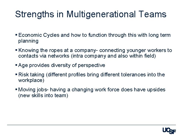 Strengths in Multigenerational Teams § Economic Cycles and how to function through this with