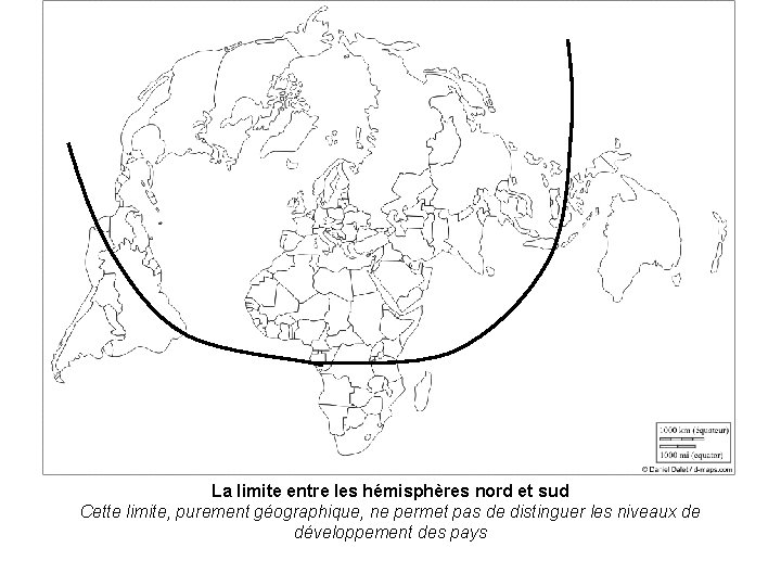 La limite entre les hémisphères nord et sud Cette limite, purement géographique, ne permet