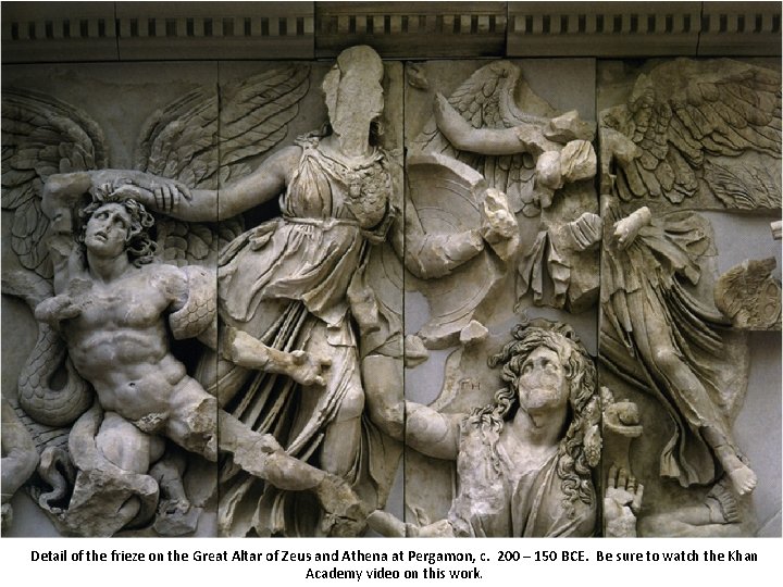 Detail of the frieze on the Great Altar of Zeus and Athena at Pergamon,