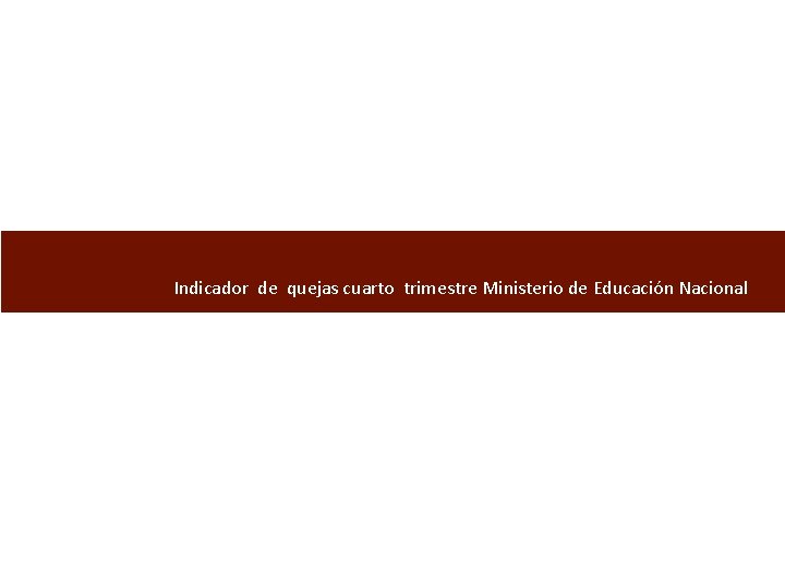 Indicador de quejas cuarto trimestre Ministerio de Educación Nacional 