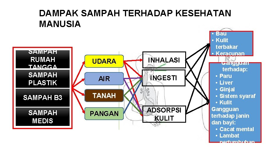 DAMPAK SAMPAH TERHADAP KESEHATAN MANUSIA SAMPAH RUMAH TANGGA SAMPAH PLASTIK UDARA INHALASI AIR INGESTI