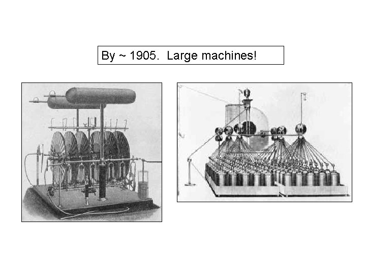 By ~ 1905. Large machines! 