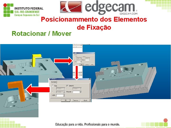 Posicionammento dos Elementos de Fixação Rotacionar / Mover 