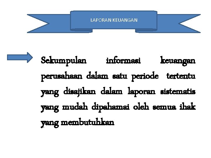 LAPORAN KEUANGAN Sekumpulan informasi keuangan perusahaan dalam satu periode tertentu yang disajikan dalam laporan